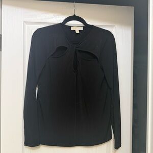 Michael Kors Black Keyhole Blouse